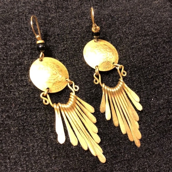 10 centavos Brass coin earrings… just polished - Picture 4 of 7